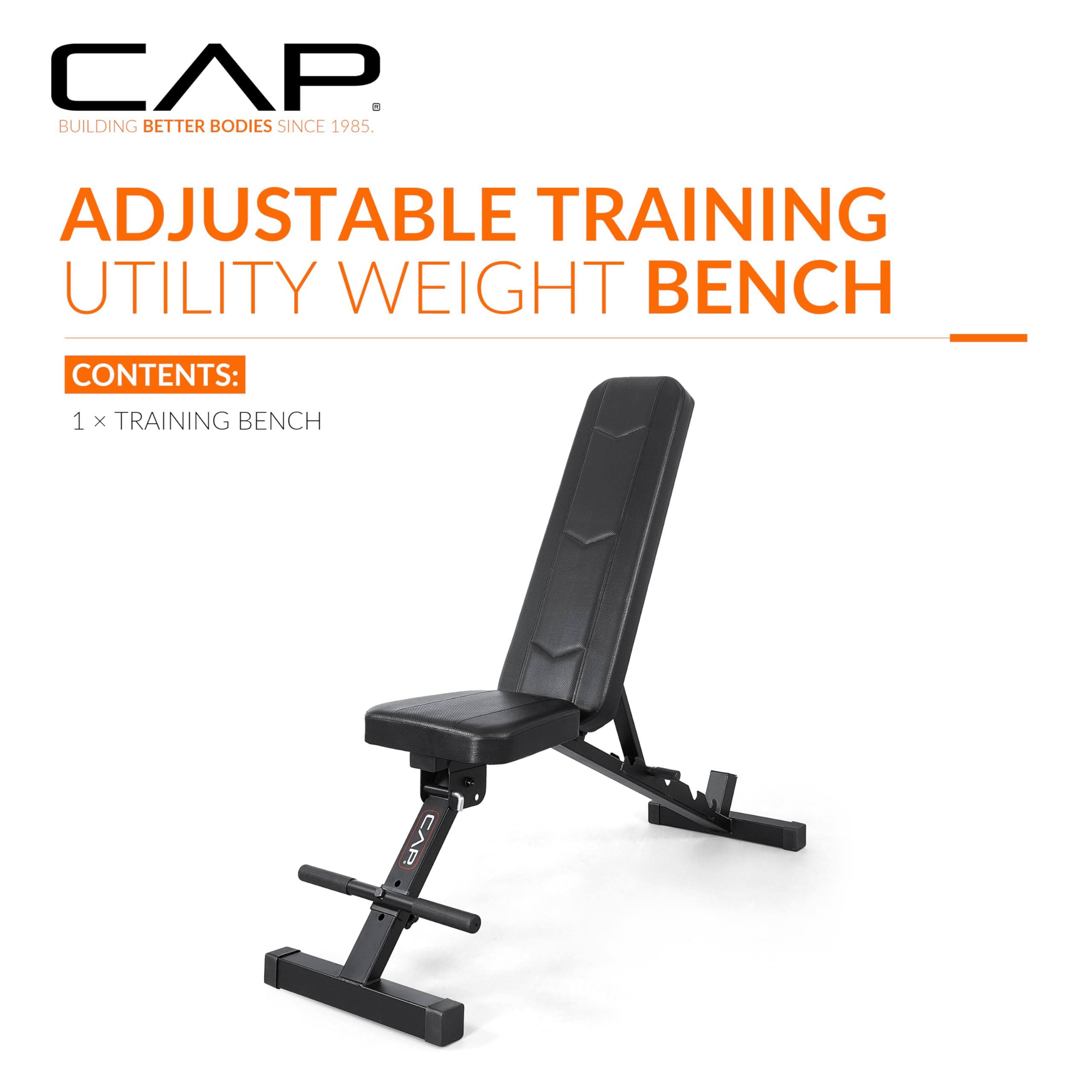 Adjustable Training Utility Weight Bench | Foldable Multi-Position Incline/Flat Bench with 6 Backrest Settings, Thick Padding & 600 LB Capacity | Home Gym Workout Bench