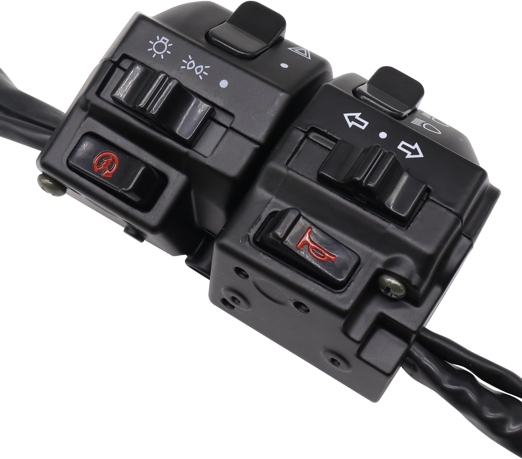 Hisport Black Universal Aluminum 7 8 22mm Motorcycle Switch Handlebar ...