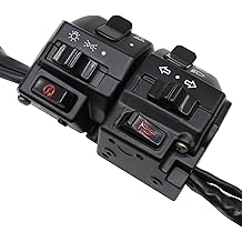HiSport Black Universal Aluminum 7/8" 22MM Motorcycle Switch Handlebar Motorbike Horn Turn Signal Headlight Control Buttons