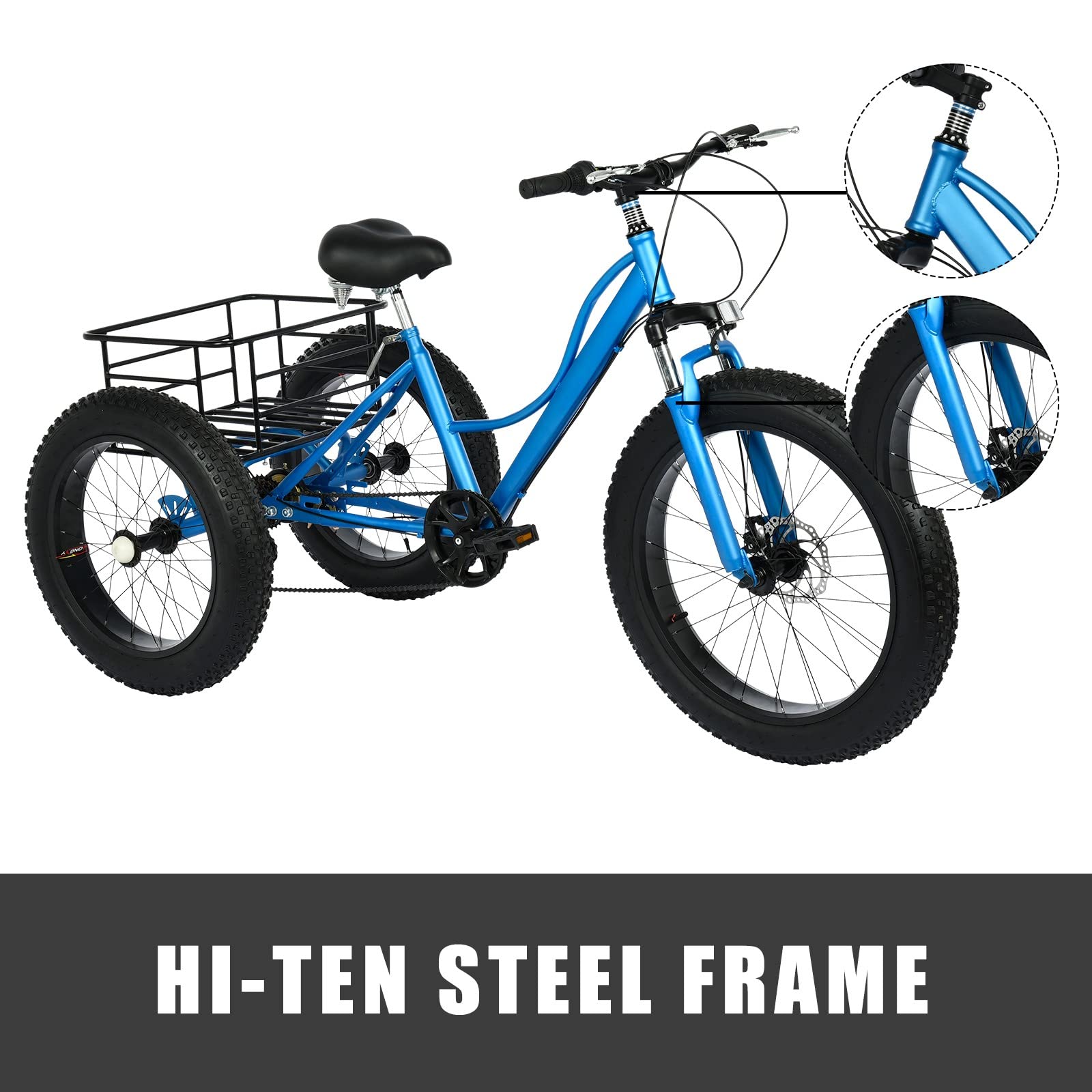 Buy Sanamity Tandem Bikes for Adults Fat Tire Cruiser Bikes Blue