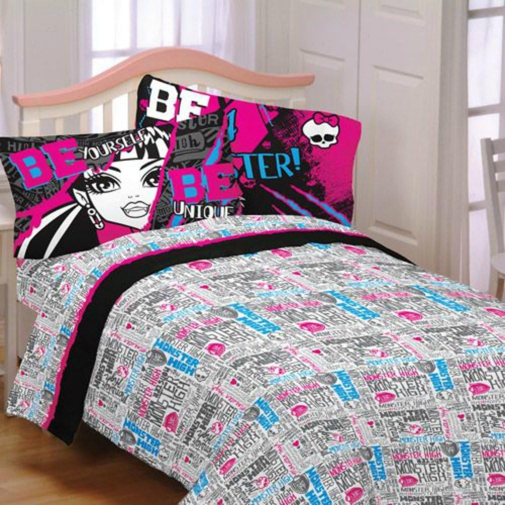 Monster High Bedding Full Size - 4 Piece Decorative Sheet Set