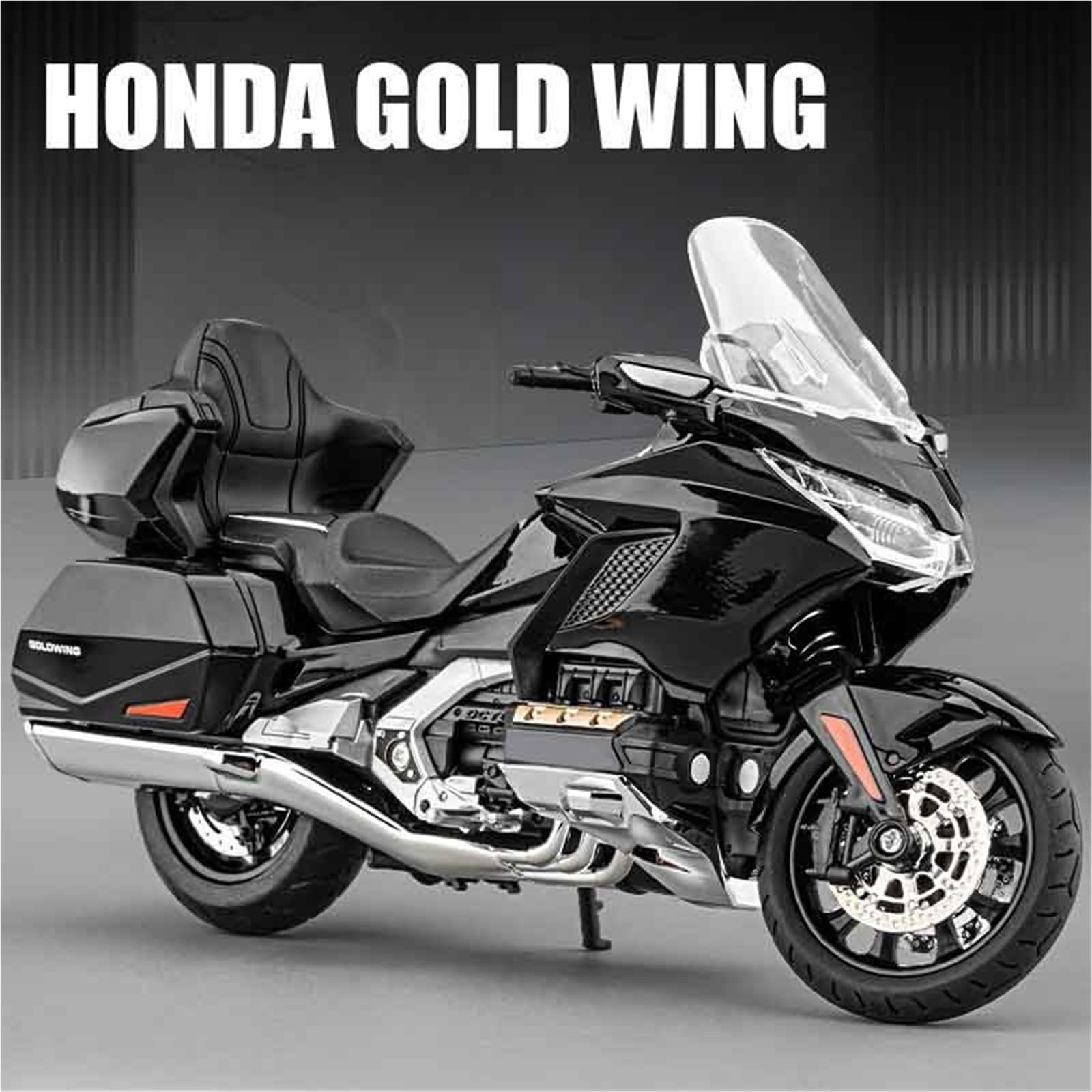 Modèle De Moto en Alliage À Ailes Dorées pour GL1800, Jouet D'ornement, Véhicule Cadeau, Simulation, Échelle 1:32