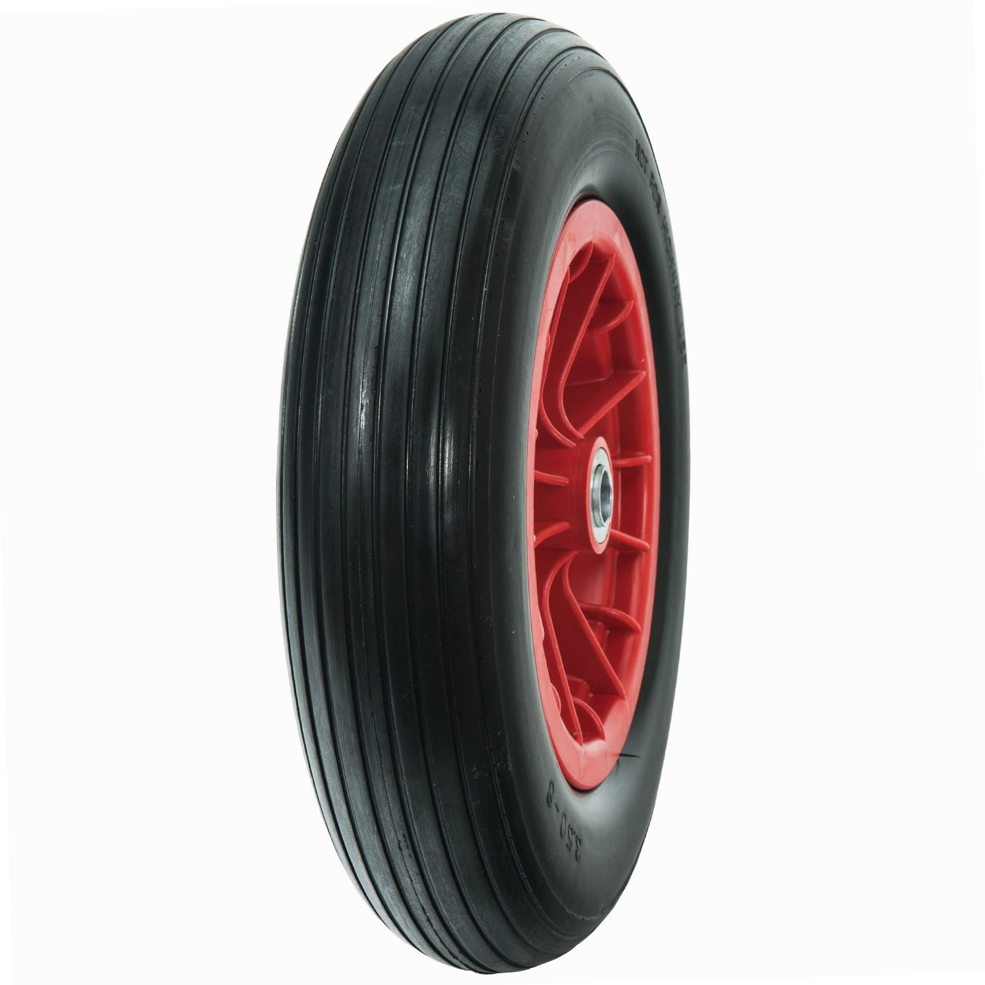 WERKA PRO Roue increvable 14'' (360x85 mm) avec alésage de 20 mm, idéale pour brouettes et chariots, conçue pour une durabilité exceptionnelle et une adhérence optimale, Rouge.