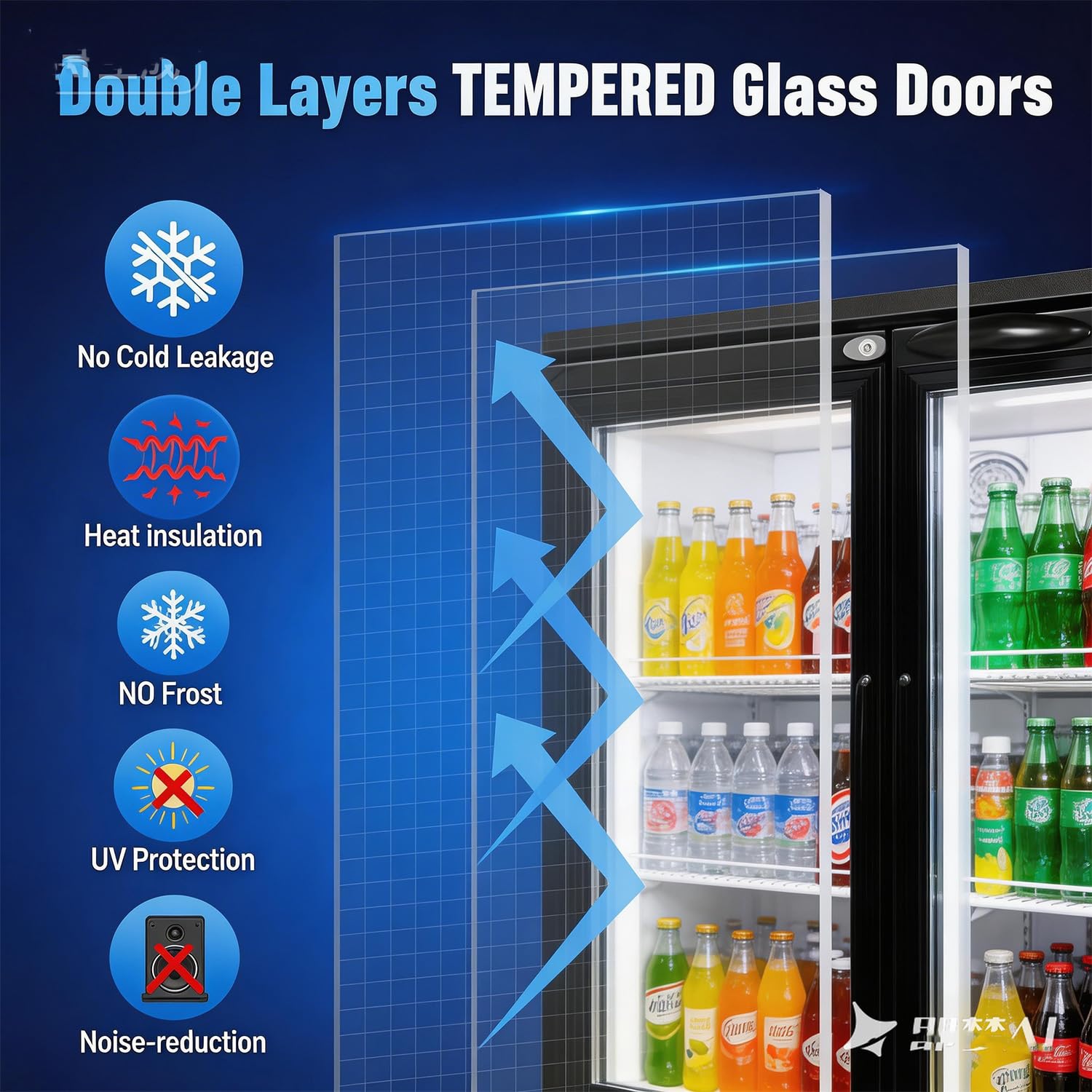 Nafcoool Back Bar Cooler Fridge,7 Cu Ft Compact Commercial Beer Refrigerator Beverage Undercounter Refrigerator, Display Fridge With LED Light Adjustable Shelves,Etl And Nsf Approval,Sliding Door on Fridge.com - View 5