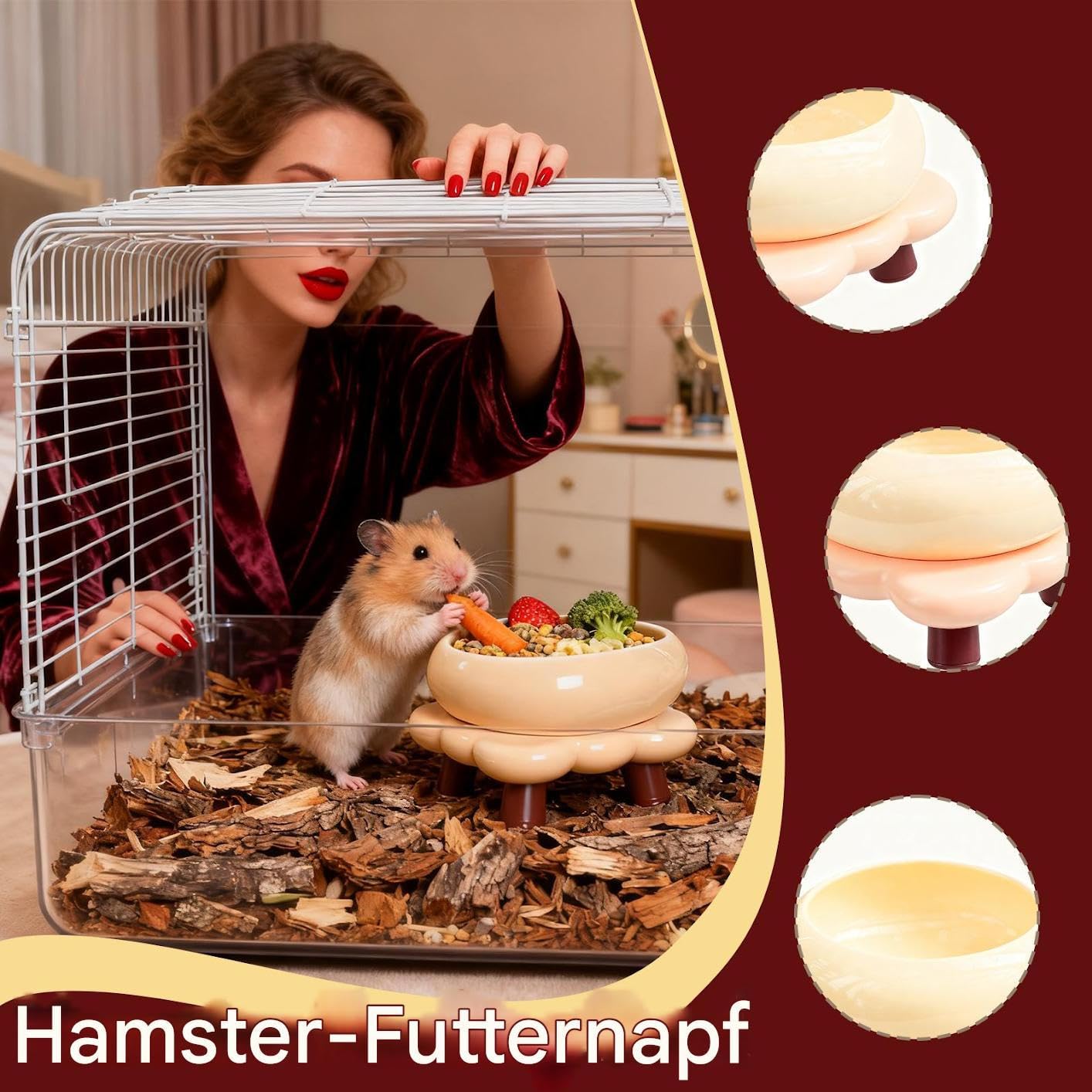 Per Cibo Criceti Contenitore Per Cibo Animali Antiscivolo Resistente Ai | Per Animali Di Piccole Dimensioni Per Gerbilli Topi Furetti Scoiattoli Cincillà