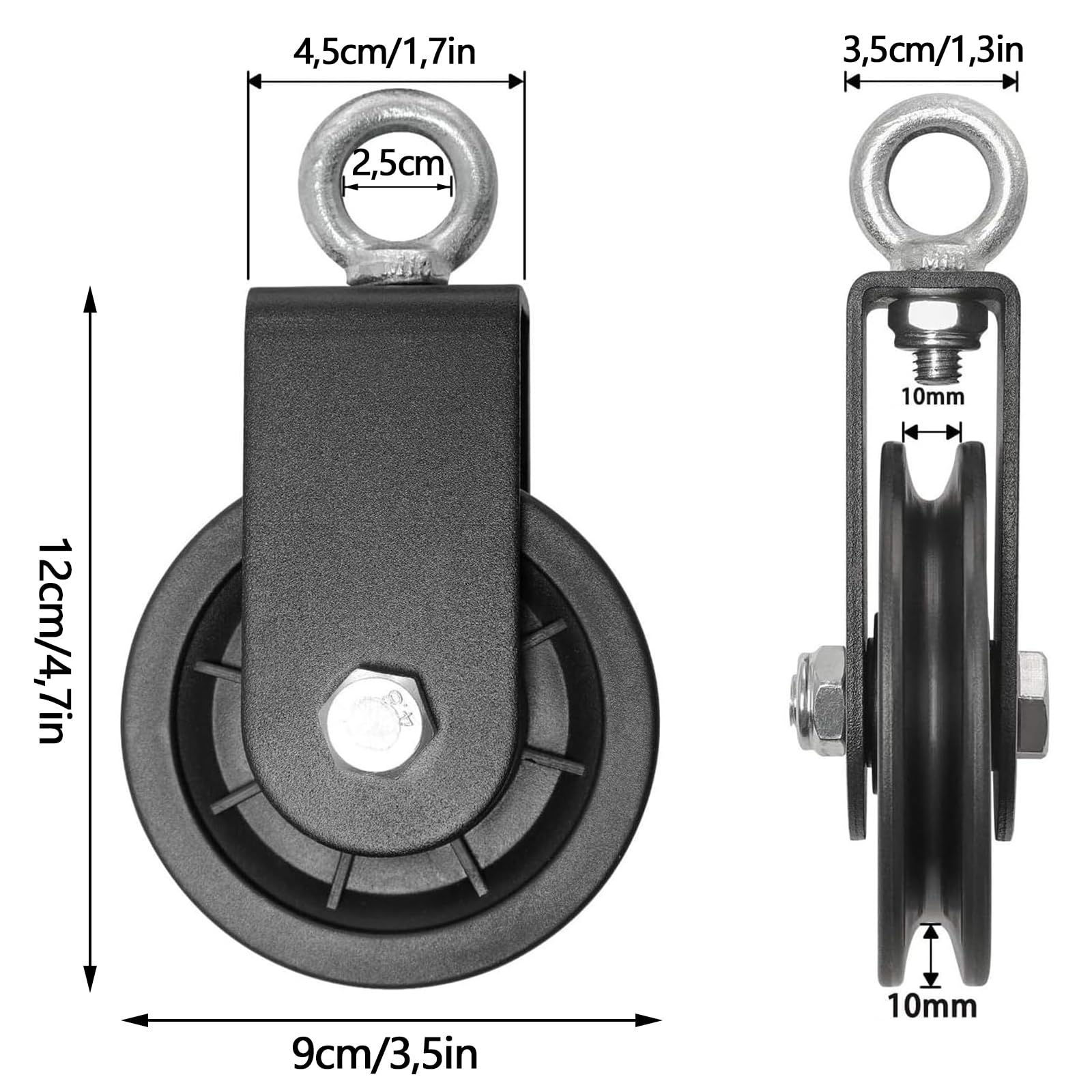 5 Pièces Poulie Simple M25 Acier Inoxydable 304 - Capacité 150kg Pour Câble Et Levage