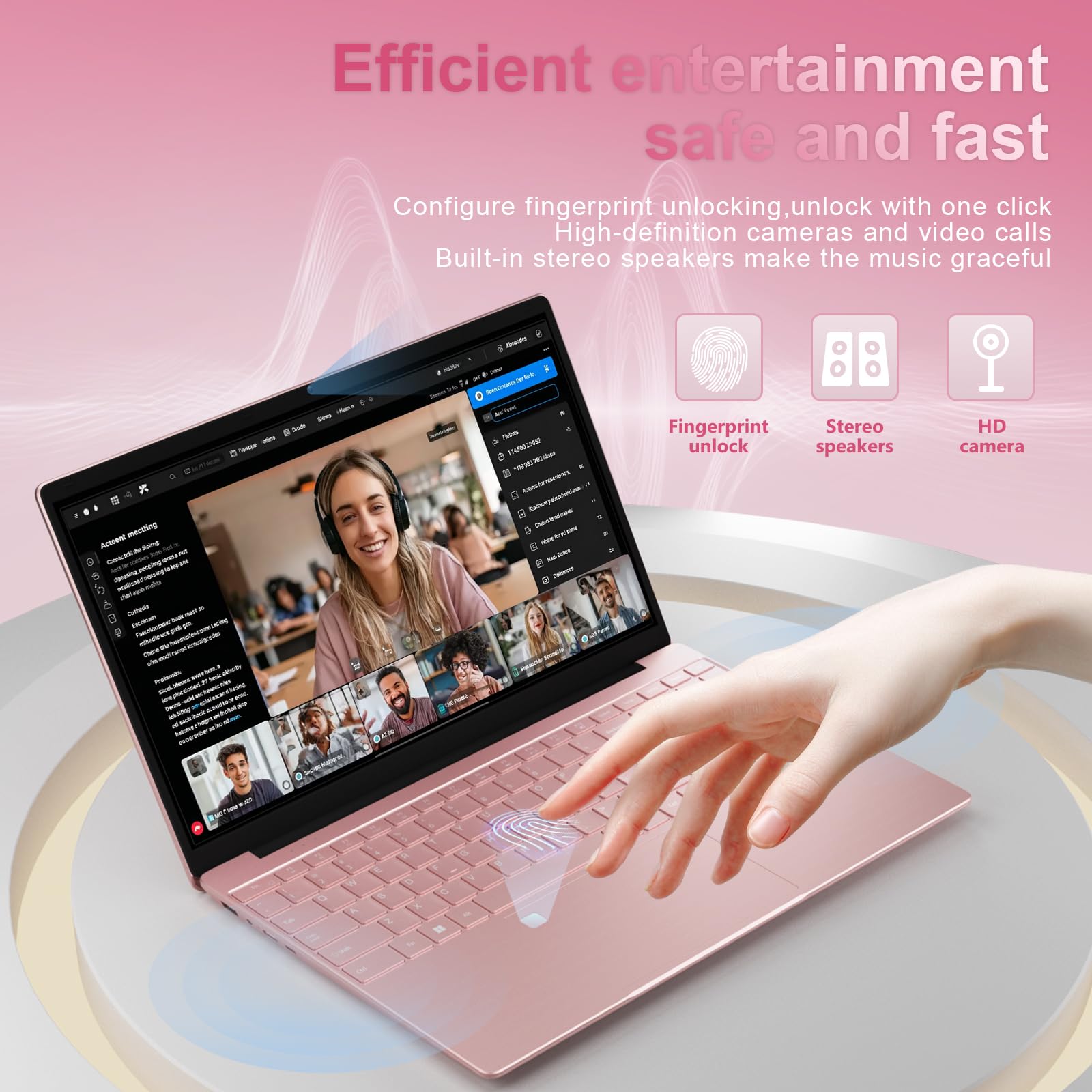 CYCLUS 15,6 Zoll Laptop für Studenten, Haushalt & Gelegenheitsspiele – N95 Prozessor (4C/4T bis 3,4 GHz), 16GB RAM, 1TB SSD, UHD Grafik + QWERTZ-Tastaturabdeckung inklusive - Rosa