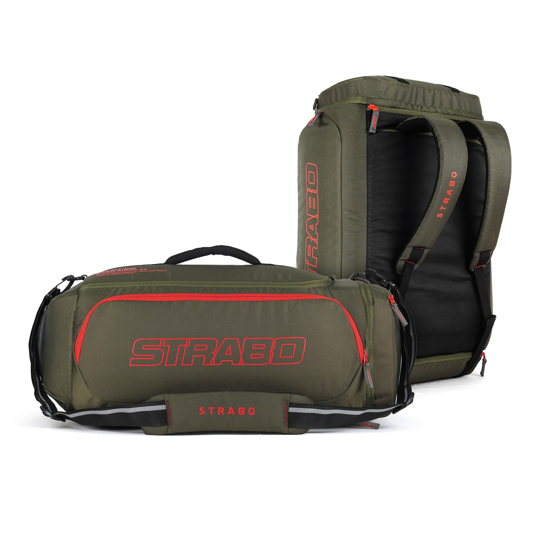 Camper 2-in-1 Convertible Duffel Bag Plus Backpack, 55 Liter Capacity - Olive with Raincover