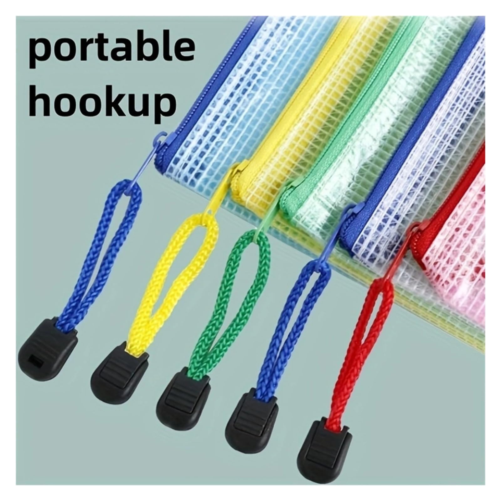 Impermeabile Mesh Sacchetto del Documento, Sacchetto con cerniera in rete 10 pezzi, sacchetto con cerniera in rete A3, 10 colori, sacchetto di plastica for organizzare materiale scolastico e for uffic
