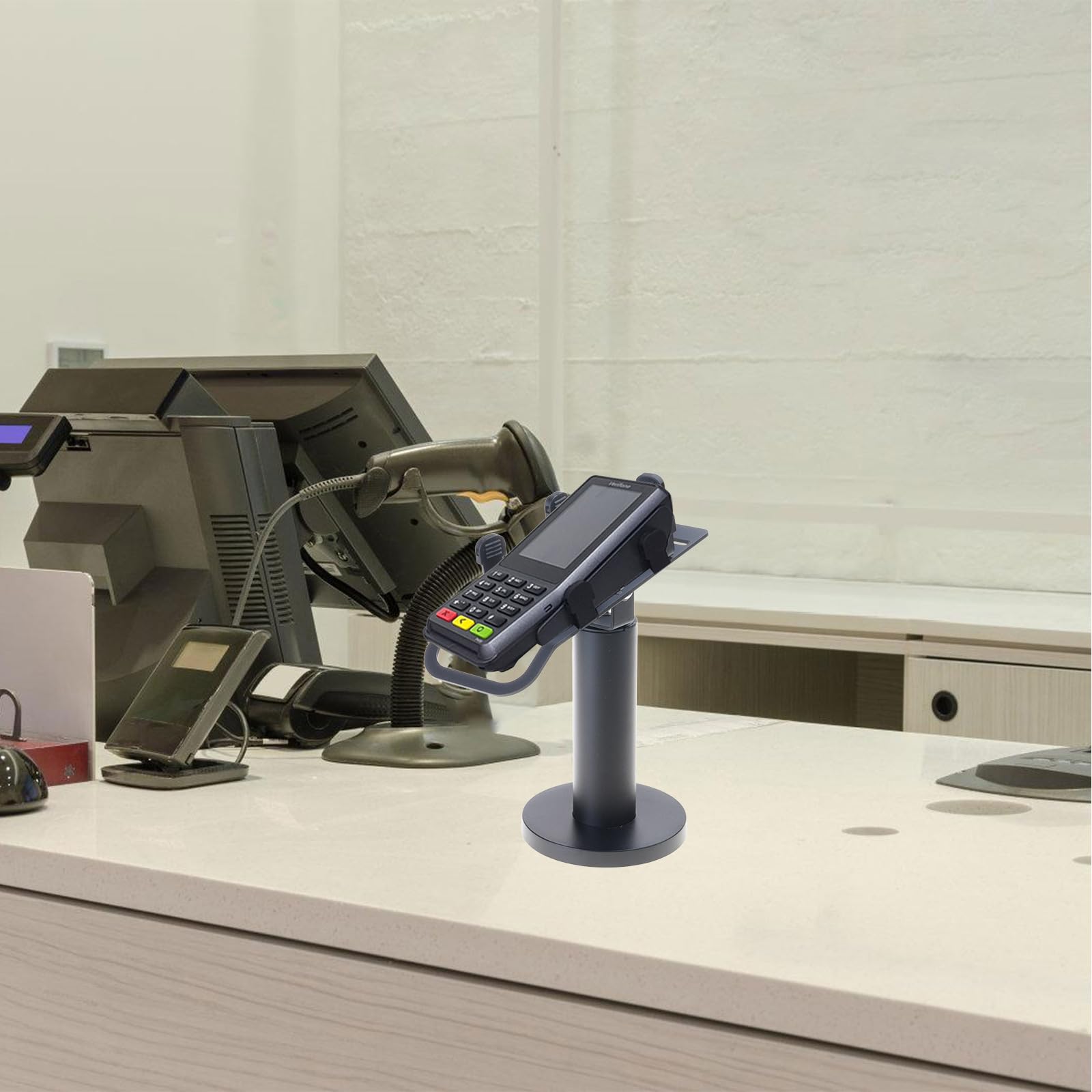 Staffa per lettore di carte di credito con instradamento interno del filo e facile installazione del morsetto per sistemi POS Supporti Pos