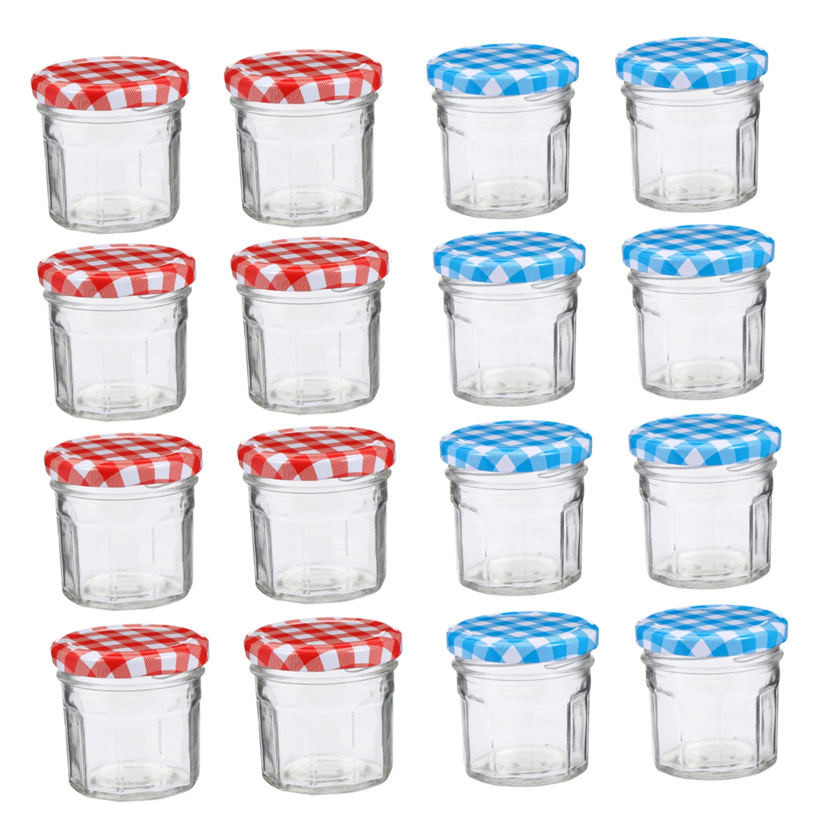 SHOWERORO Tarros De Cristal para Almacenar Alimentos 100 Ml Vidrio Grueso con Tapa Sellada Hermética para Hogar Cocina Frascos De Mermelada Miel Encurtidos Pack 12 Unidades Colores Surtidos