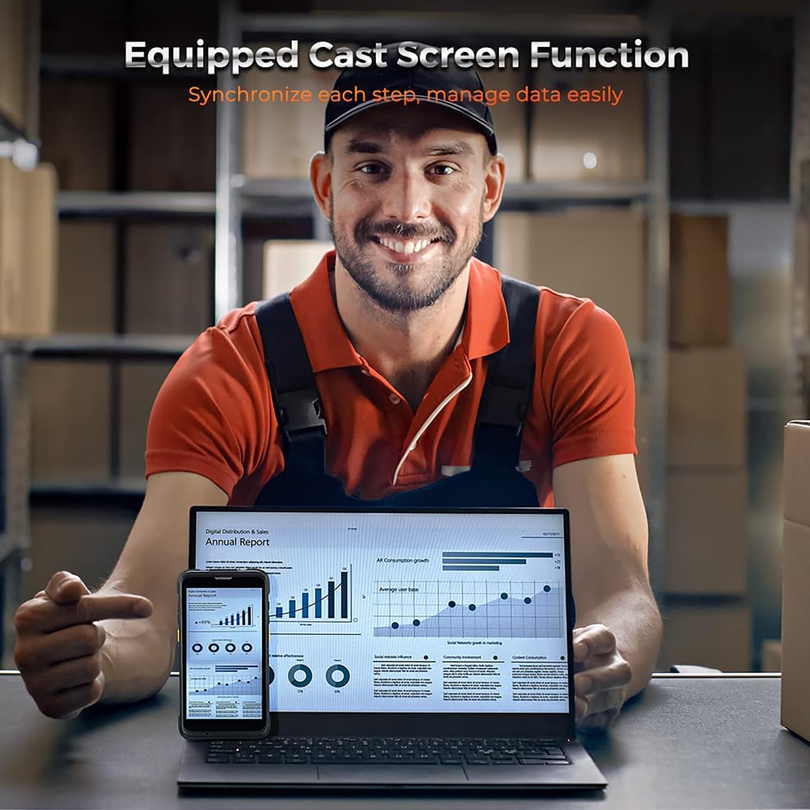 PDART66 - Escáner de código de barras de mano Android 13 con agarre de pistola, motor Zebra SE4710 equipado, computadora móvil PDA resistente HD de 5.5 pulgadas, NFC Wi-Fi 6 QC3.0 GPS 1D/2D/QR