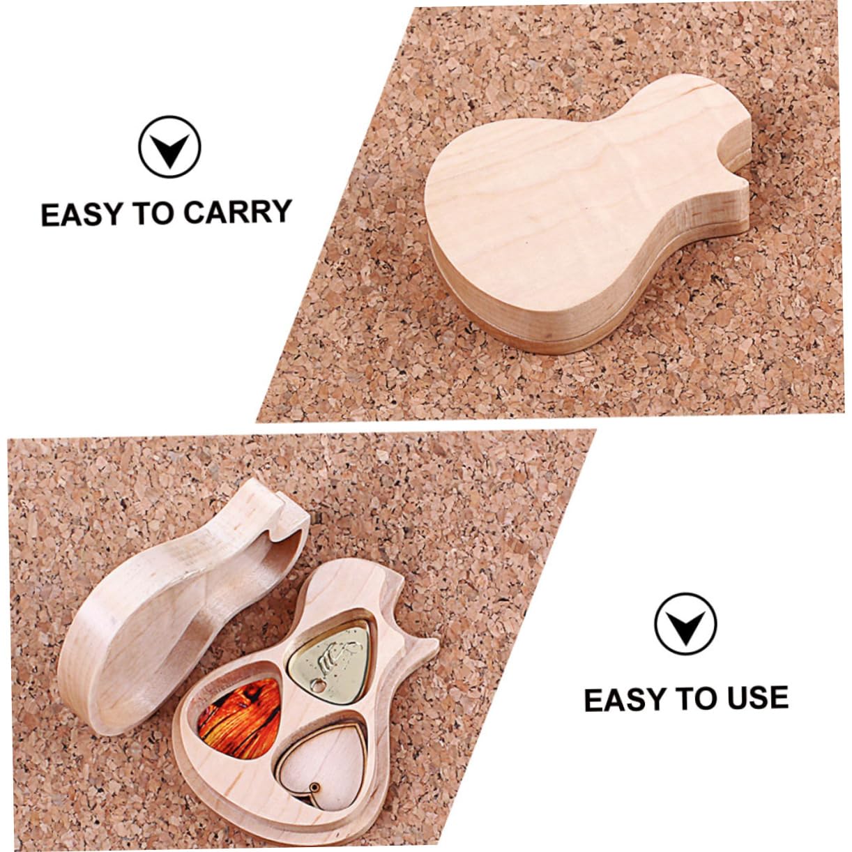 Yardwe Scatola Porta Plettri Per Chitarra in Legno Di Acero Plettri Inclusi Per Riporre e Organizzare Chitarra