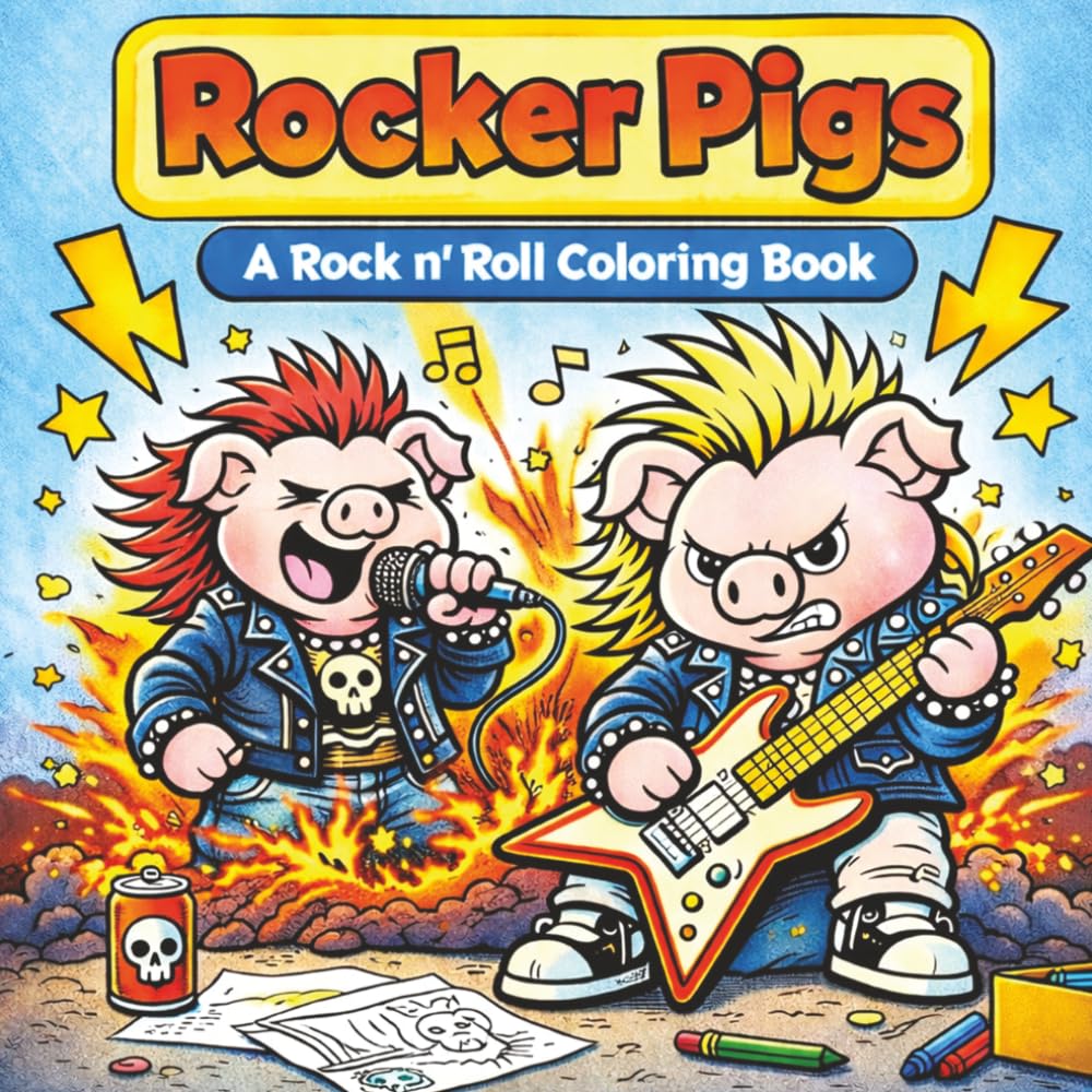 Rocker Pigs: A Rock n' Roll Coloring Book