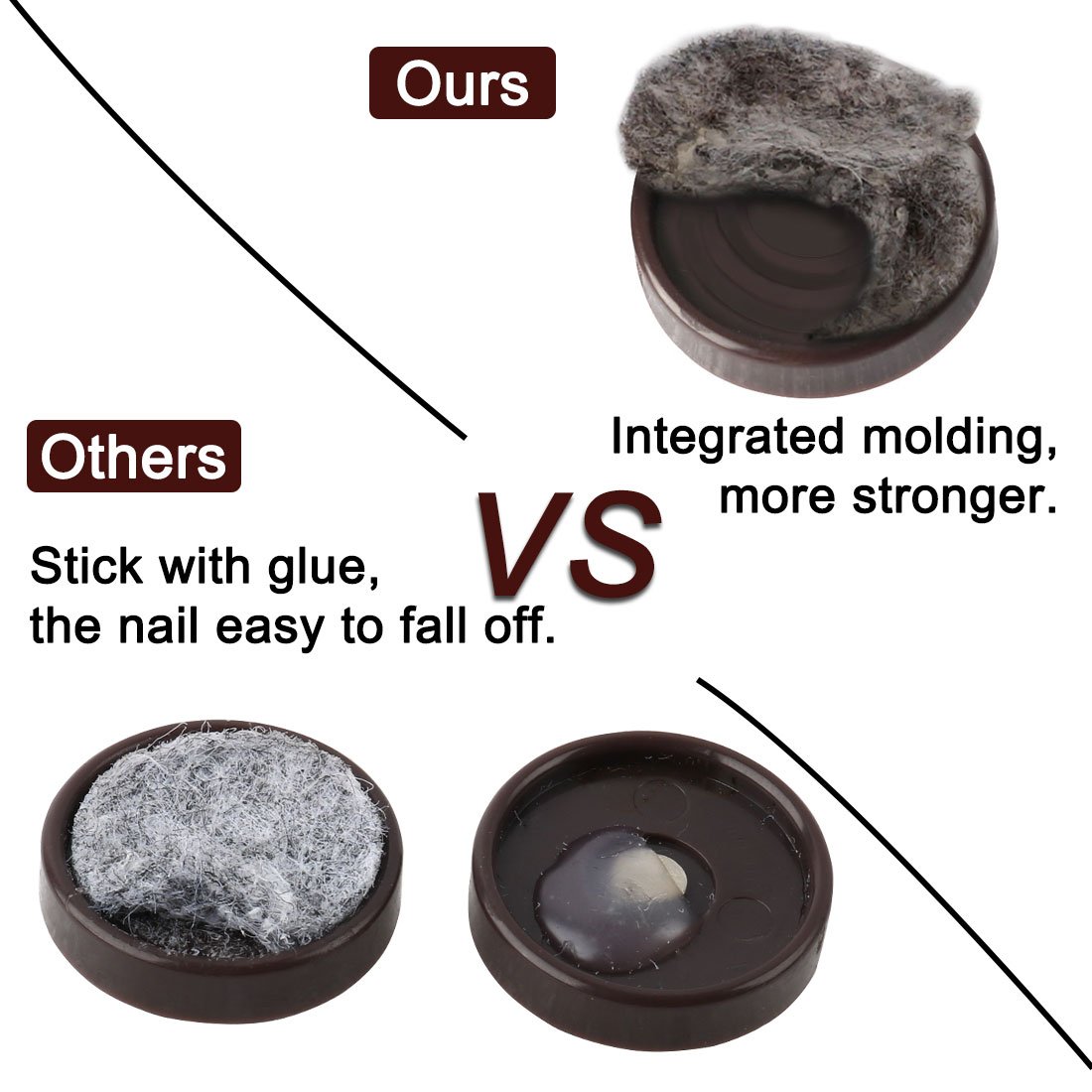 Office Table Chair Furniture Feet Legs Floor Protector Felt Pad Nails 24mm Dia Pack of 12 id 7cf — view 4