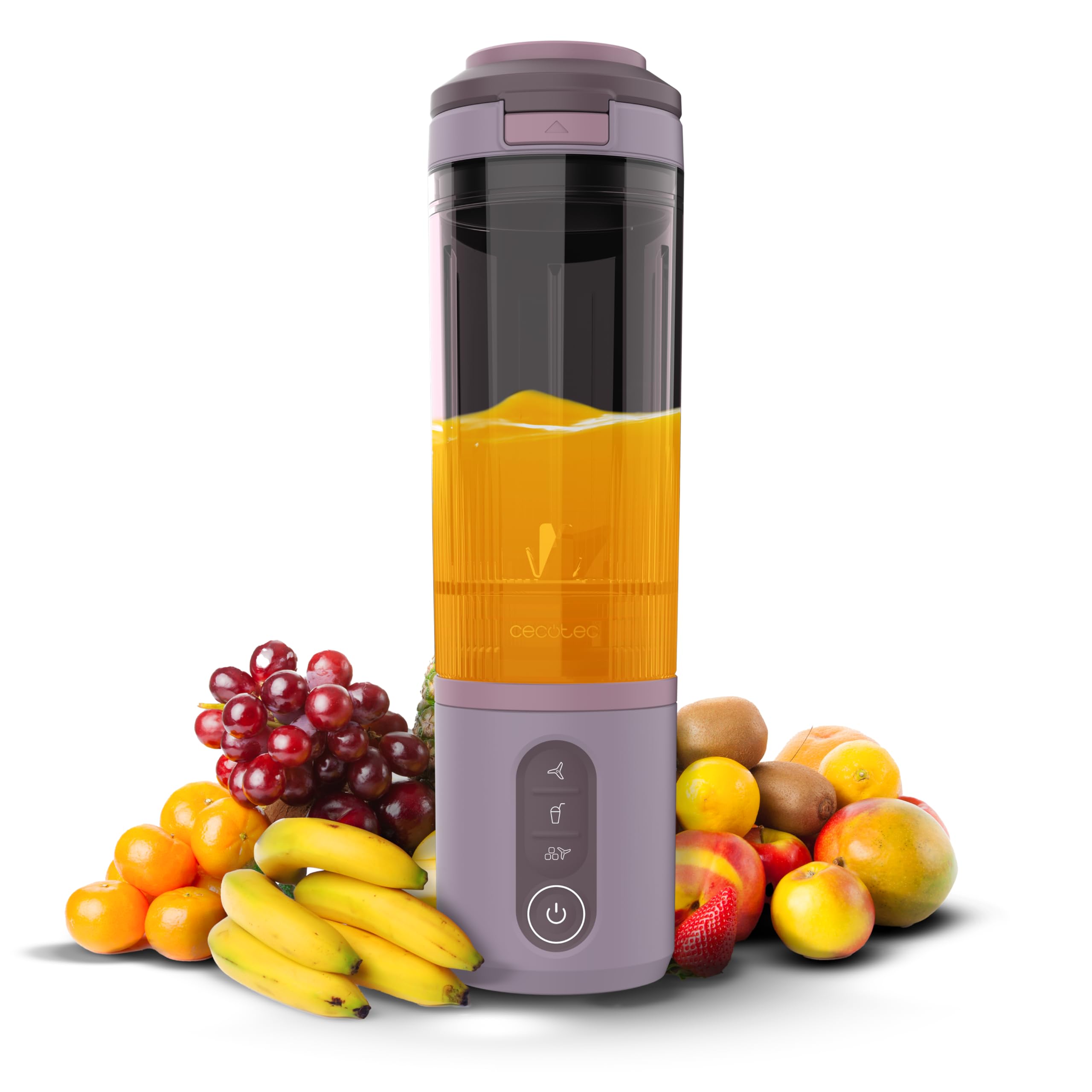 Cecotec Batidora de Vaso Portátil con 11,1V Power Titanium Shake2Go Candy. 180W, Vaso Tritan 600ml Libre BPA, 3 Programas Automáticos, Diseño Compacto, Smoothies Listos para Llevar