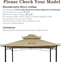 Vista 2 de SCOCANOPY Cubierta de repuesto para cenador compatible con Aldi Gardenline Belavi Shoprite Grill Gazebo