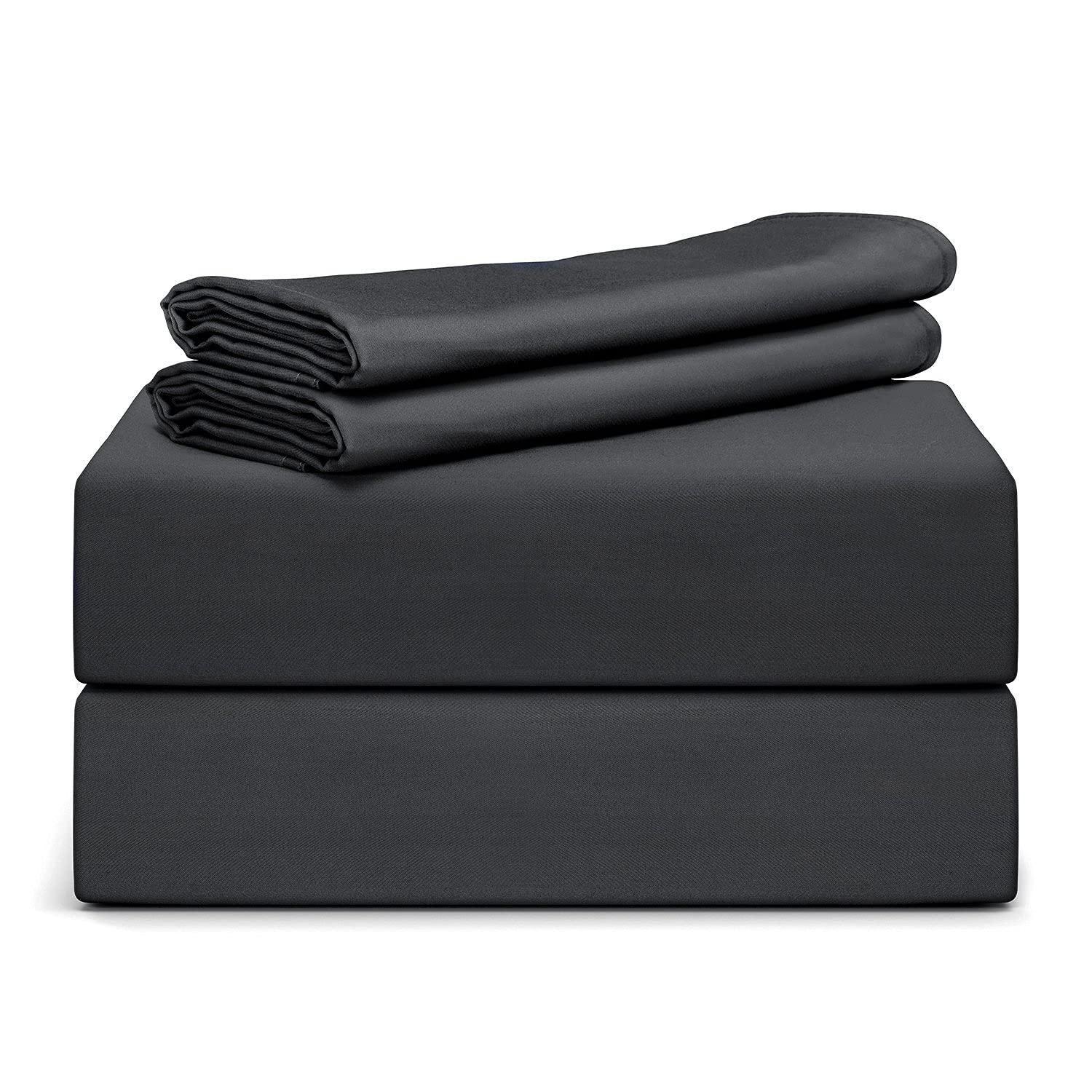 taftsBamboo Sheets Cali-King Size Bed Sheets 5 Piece Set, Pure 100% Organic Bamboo, 17 Deep Pockets Luxuriously Soft, Silky Smooth, Cooling, Double Stitched, Lifetime Quality Guarantee (Black)