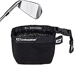 Club Scrub Golf Club and Golf Ball Cleaning Bag, Waterproof Clean Face Technology Liner, Detachable Clip, Machine Washable, Cleans Club Grooves, Dry Exterior (Neoprene or Microfiber Option Available)