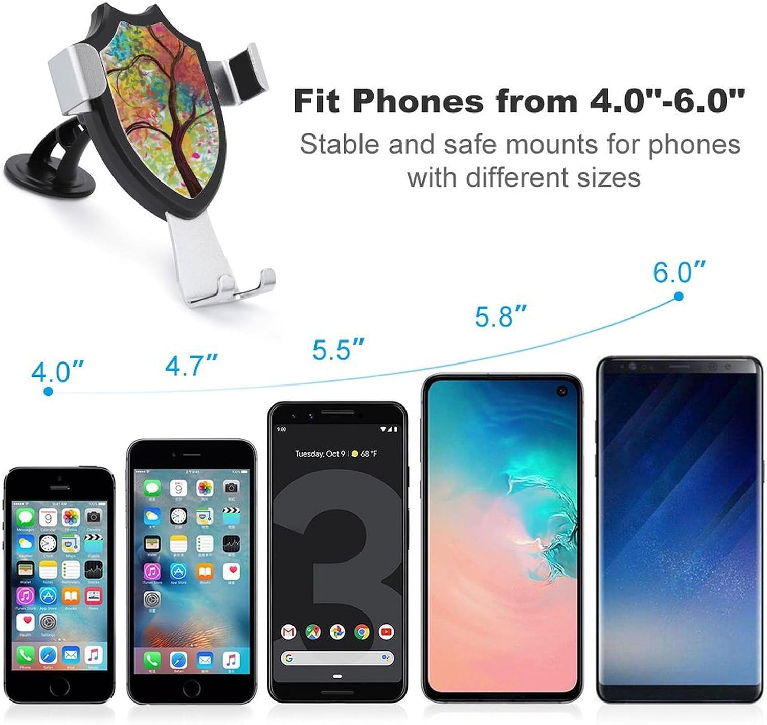Magnetic Car Phone Holder Colorful Tree Phone Stand for Car Universal Cell Phone Car Mount Air Vent Cell Phone Auto Mount for All Smartphones Dashboard Windshield Phone Mount image 3