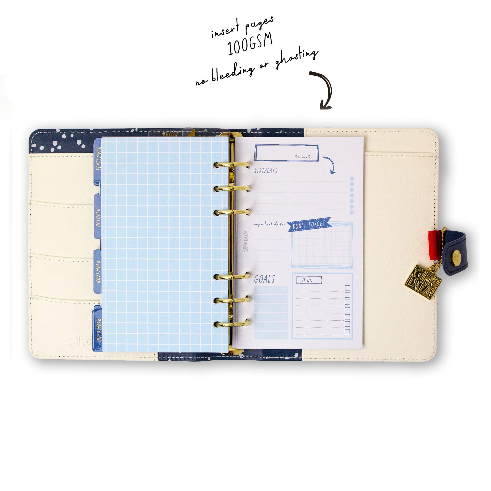 Pukka Pad, Carpe Diem Agenda Personale con Inserti Settimanali, Mensile Non Datato, 20 x 19 x 4 cm, Color Wash