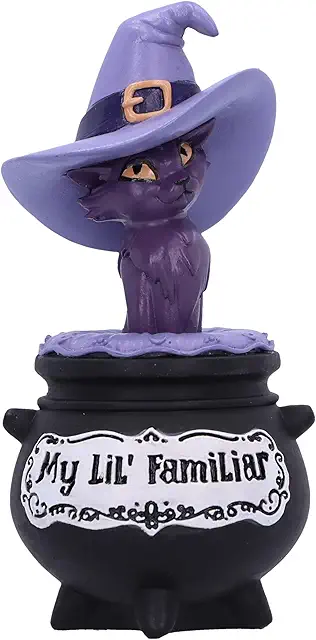 Statuetta Gotica My Lil Familliar Shadow Cat Witch - Figurina in Resina