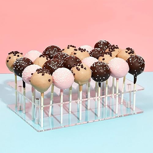 Miniatura 2 de Stockroom Plus Soporte para tartas, 24 agujeros, acrílico transparente, 9 x 5.9 x 2 pulgadas, estante y bandeja para tartas, exhibición para 24