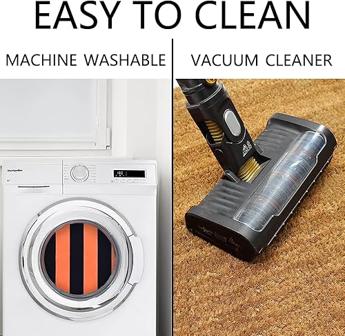 Miniatura 6 de Juego combinado de felpudos de decoración de Halloween, tapete de bienvenida 100% fibra de coco + alfombra a cuadros blancos y negros de 3 x 5 pies,