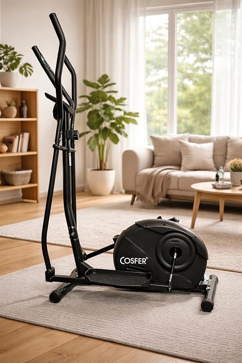 COSFER Eliptik Bisiklet Manyetik Sessiz Cross Trainer Ev Tipi Kardiyo Spor Aleti 120 KG Taşıma Kapasiteli