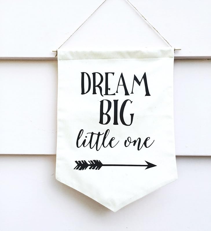 Dream Big Little One Wall Hanging Banner, Fabric wall