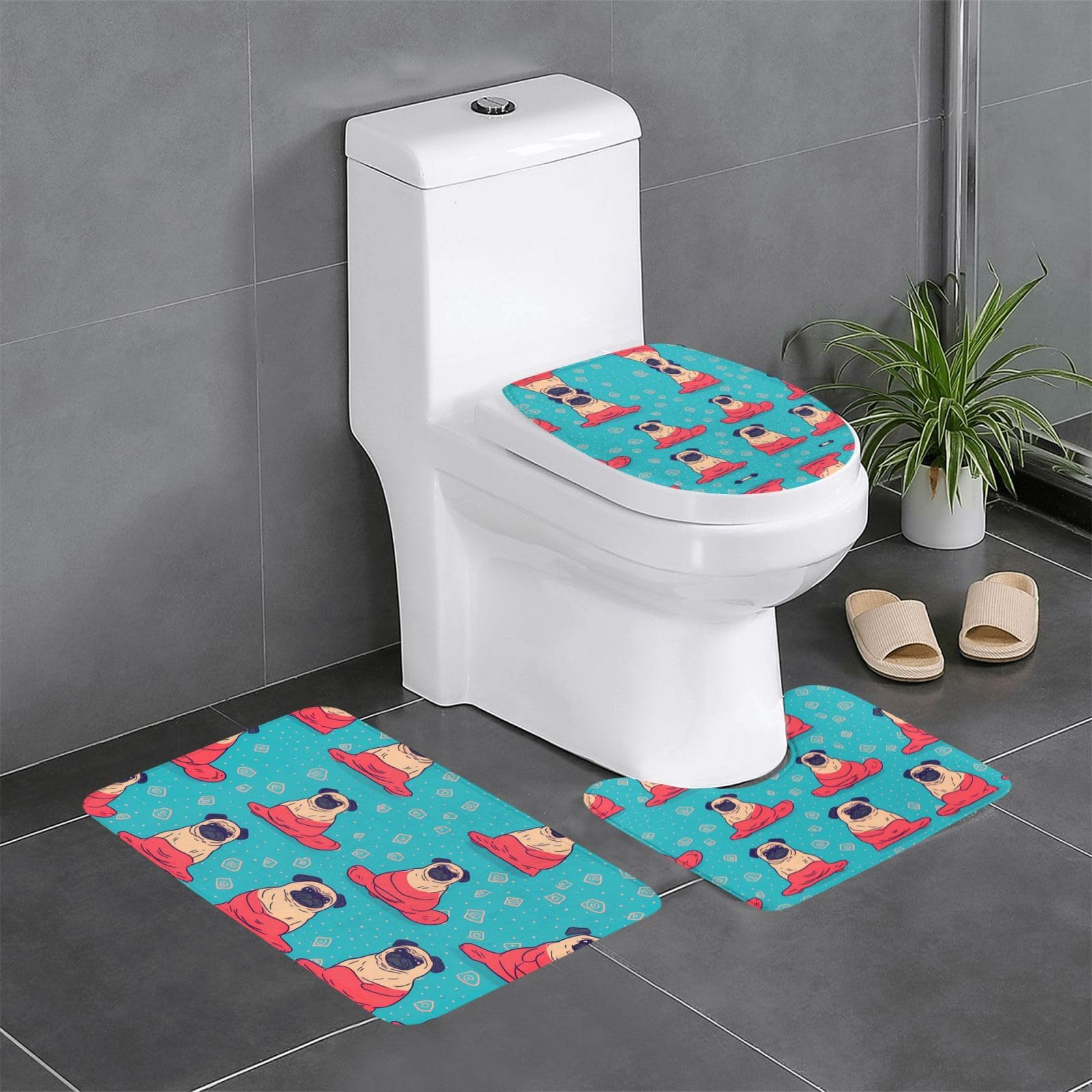 Tapis de salle de bain antidérapant lot de 3 pour sécuriser et décorer le sol de vos toilettes