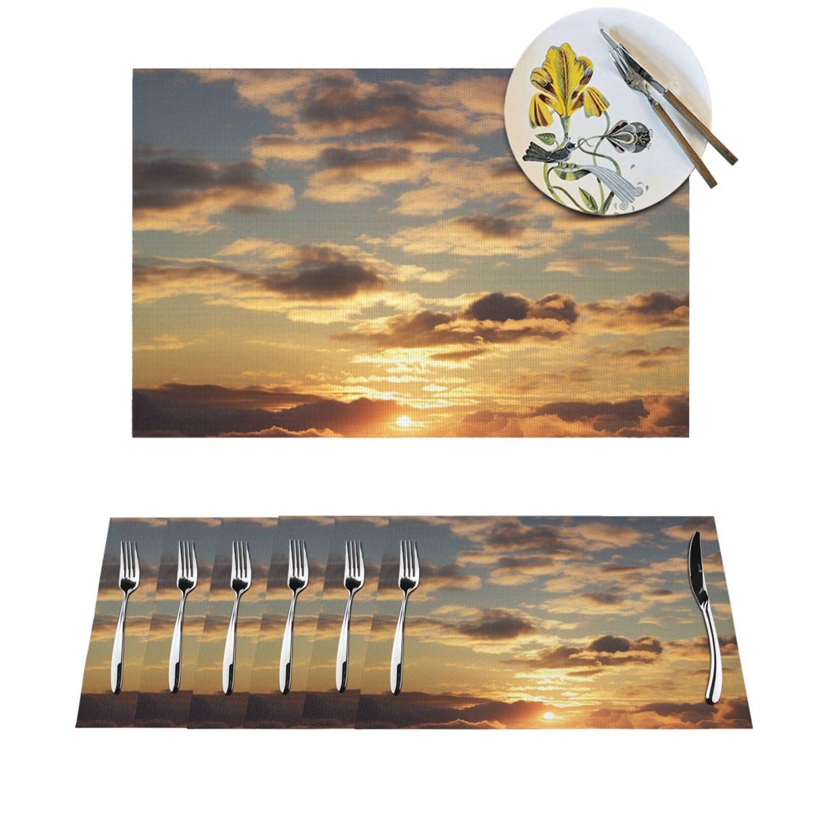 Set de table PVC antidérapant lot de 4 napperons lavables