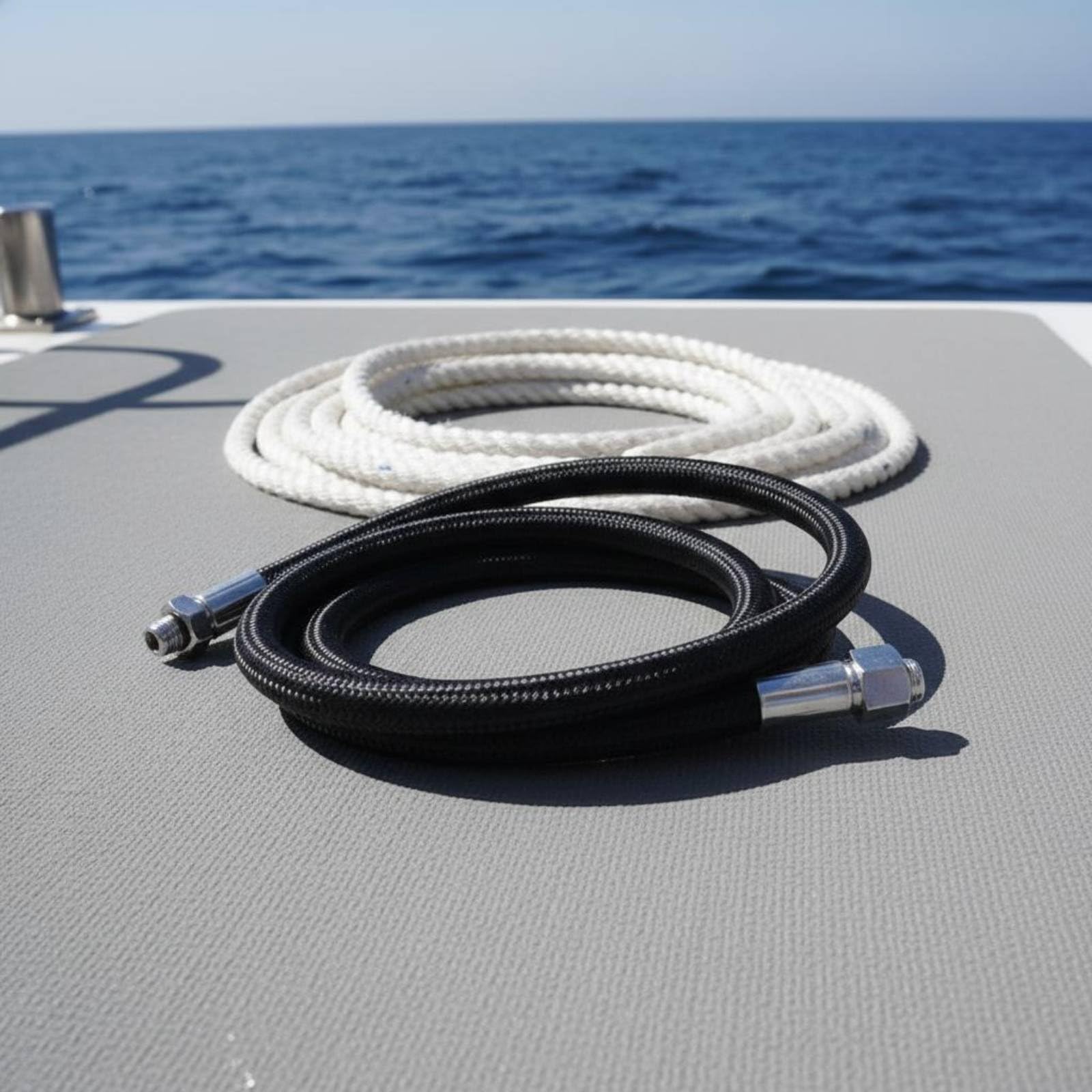 Tubo Subacqueo Tubi Regolatore Respirazione Frusta Intrecciata Bassa Pressione in Metallo per Collegamento Compatibile E Stivaggio Comodo, Nero, 30cm
