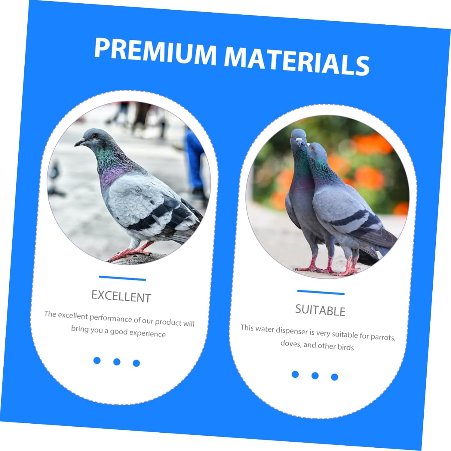 GALPADA 1Pc Automatic Pigeon Water Drinker Capacity Blue Dispenser Unique Design for Easy Use and Cleaning for Pigeons Doves and Other Birds Sturdy and Removable