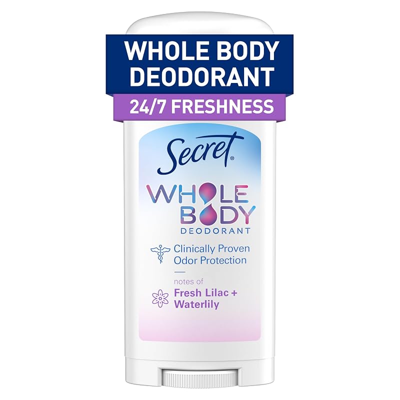 Desodorante corporal em bastão Secret, fragrância Lilac & Waterlily, sem alumínio, 68 g