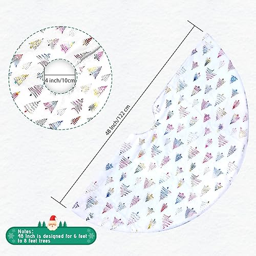 Miniatura 12 de Falda de árbol de Navidad de 48 pulgadas, faldas de árbol de piel sintética para árbol de Navidad, decoración de fiesta de vacaciones, copos de Copo