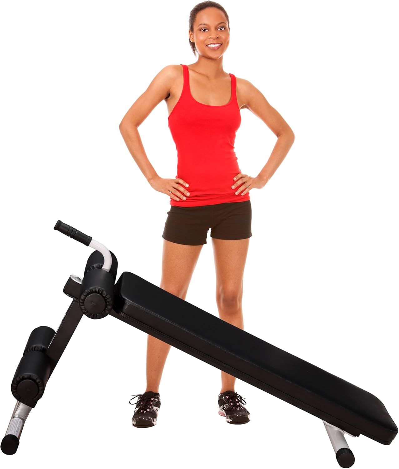 DF6000 Abdominal Crunch Bench – 400 LBS Capacity –Adjustable Sit up Bench – Ab Training Station for Home Gym by Deltech Fitness