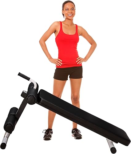 DF6000 - Banco abdominal, capacidad de 400 libras, banco ajustable para sentarse, estación de entrenamiento abdominal para gimnasio en casa Deltech