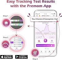 Vista 4 de Easy@Home Kit de prueba de ovulación: 50 tiras de ovulación y 20 pruebas tempranas de embarazo y un termómetro corporal basal y vasos de orina