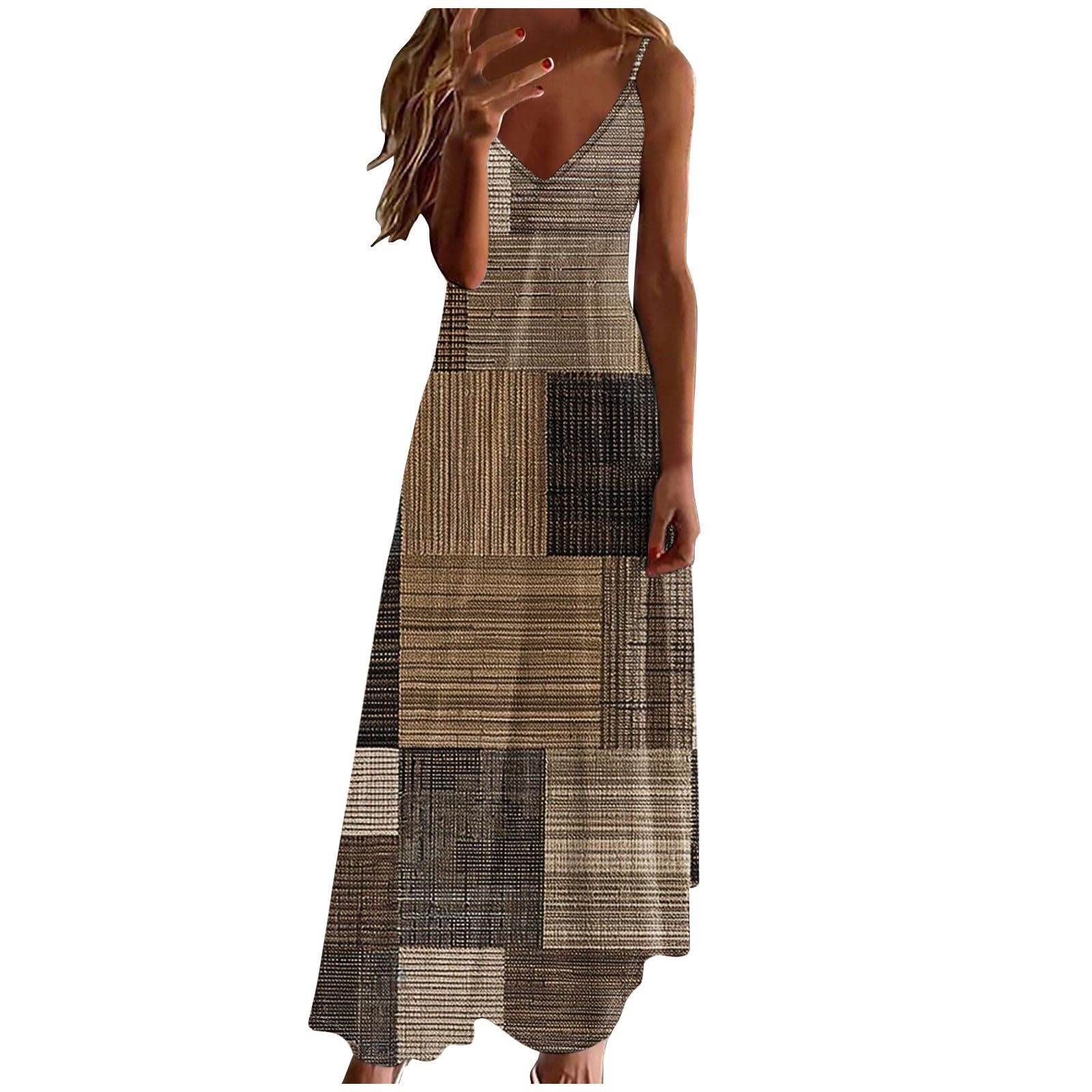 Summer Dresses for Women 2025 Vacation Floral Slip Dress Spaghetti Strap Flowers Print Maxi Dresses Casual Sundress