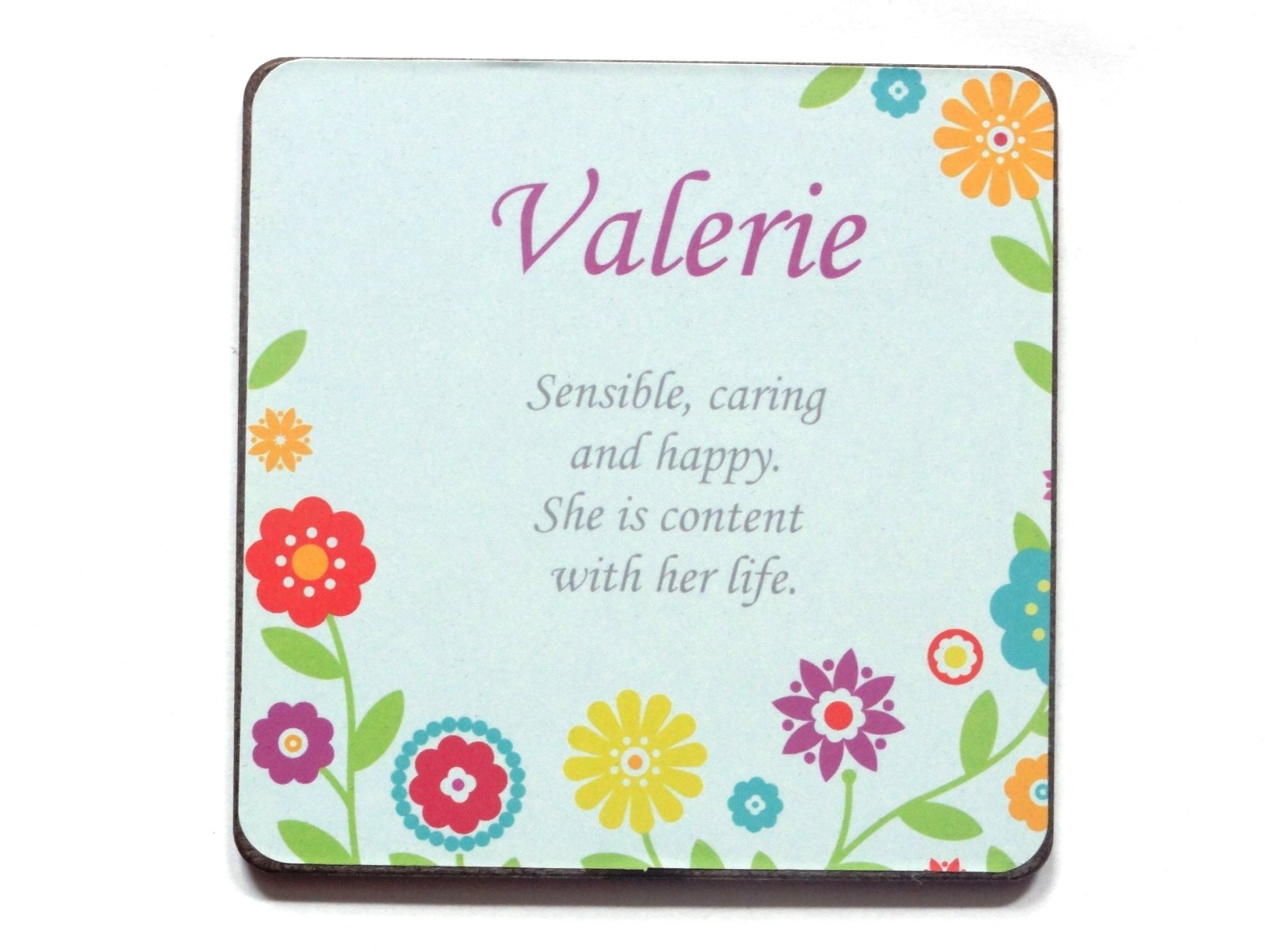 Valerie Personalised Meaning of Name Coaster