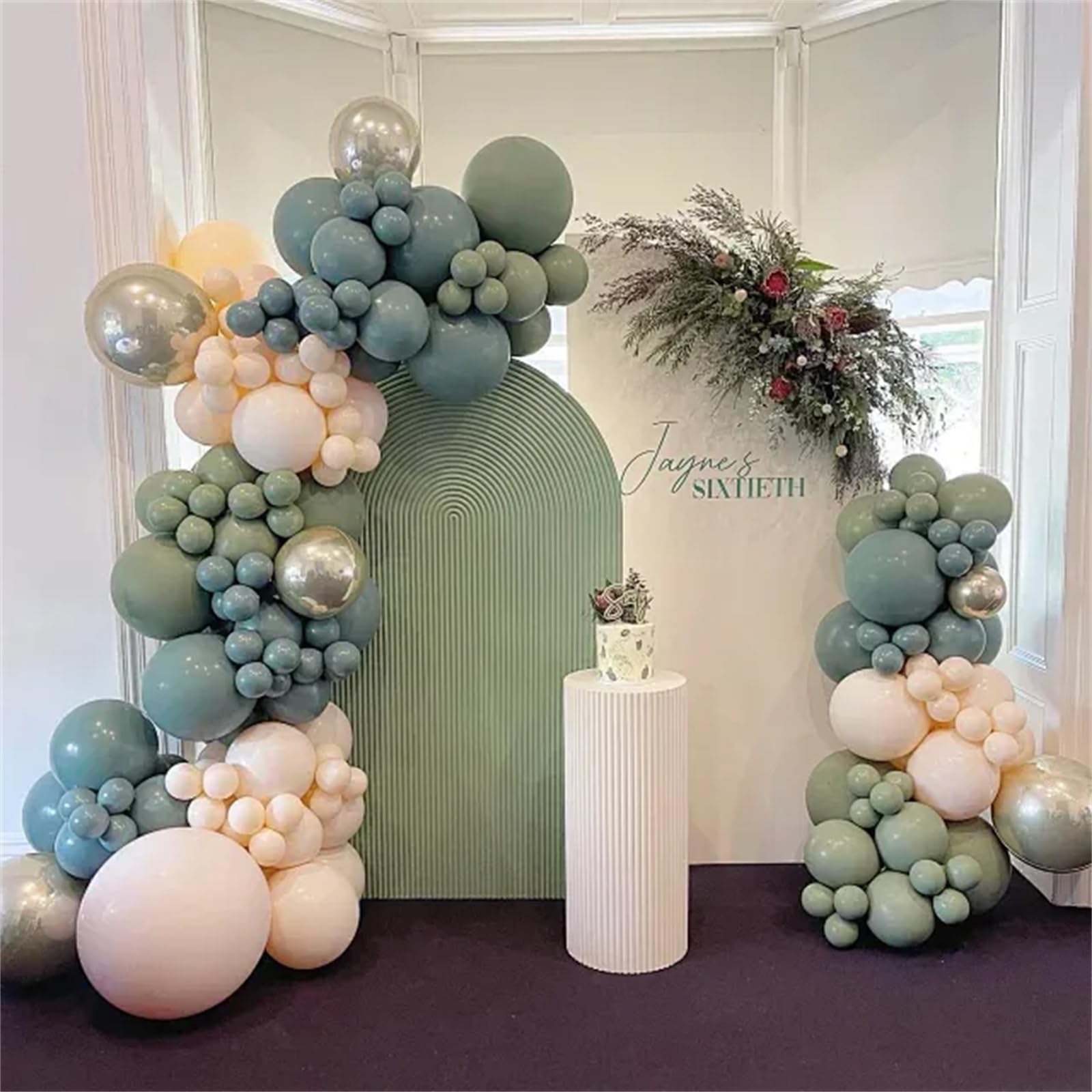 2,5 m & 1,5 m Ballonbogenständer Kit, Halbbogen Ballonsäulenständer, Bodenballonständer für Hochzeit, Geburtstag, Abschlussfeier, Geburtstag, Weihnachten, Halloween