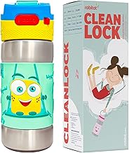 Rabitat Clean Lock Thermosteel Water Bottle- 2 Years Brand Warranty Mad Eye 410ml | Hot & Cold for Upto 18 hr | Kids Water Bottle for School | Stainless Steel Insulated Leakproof Bottle