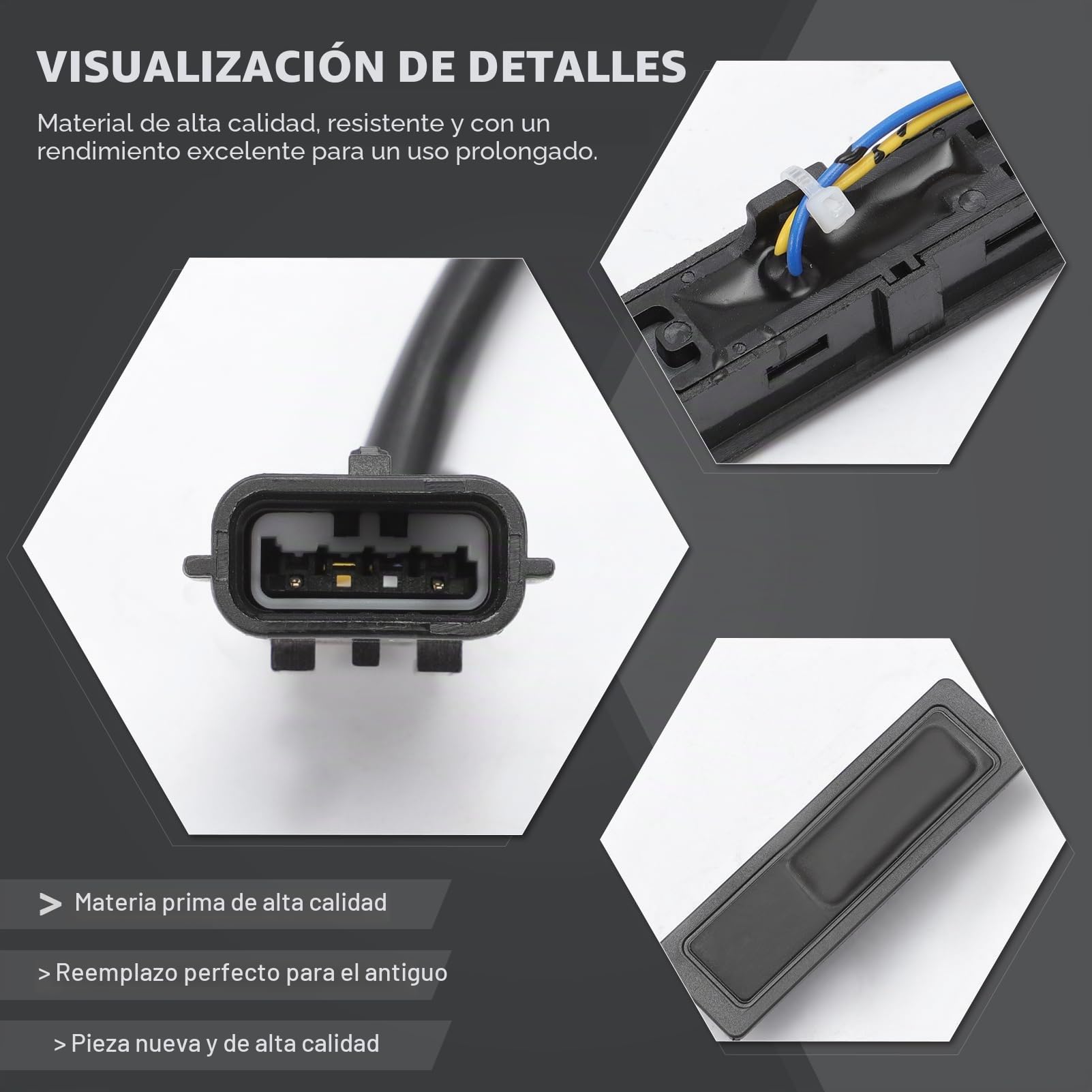 Interruptor de maletero trasero 253804EA0A para Qashqai J11 2013-2023 Botón de baúl Interruptor de apertura de maletero (2 pines)