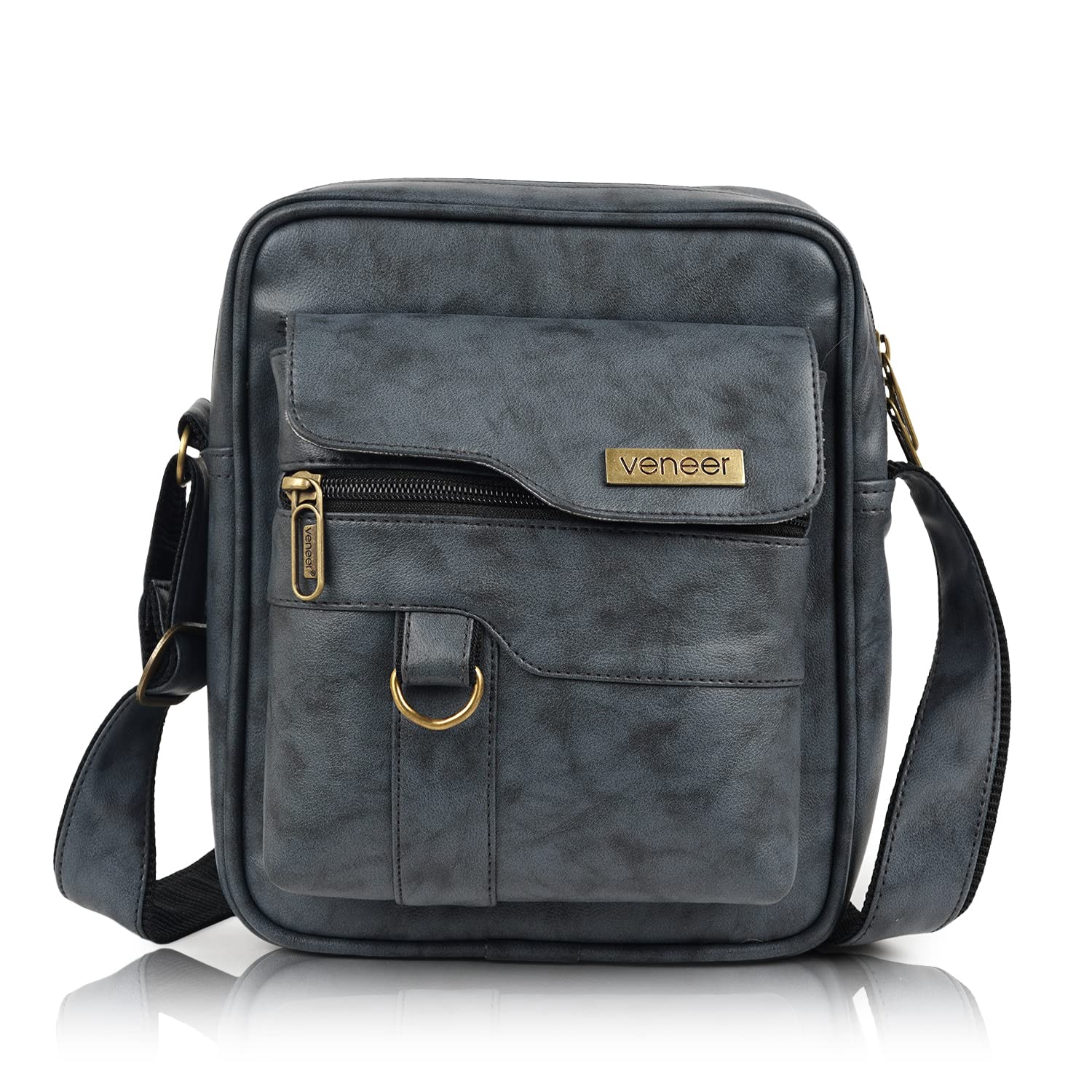 Synthetic Vegan Leather Classic Shoulder Office College Daytrip Crossbody Water Repellent Sling Bag for Men-image-42