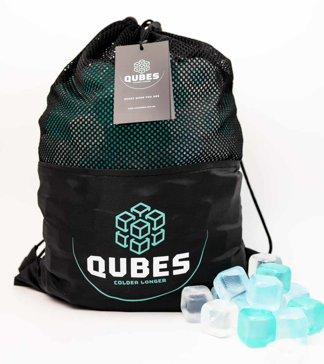 Qubes Reusable Ice Cubes for Coolers, 320 Pack 11 lb, Long Lasting for Camping & Fishing