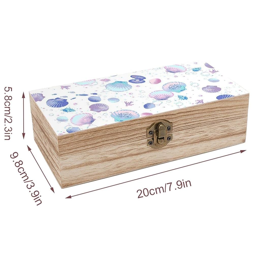 木製　総貝模様　台　木箱入り Amazon.co.jp: ナチュラルな 木製 貝殻模様 収納ボックス 木箱