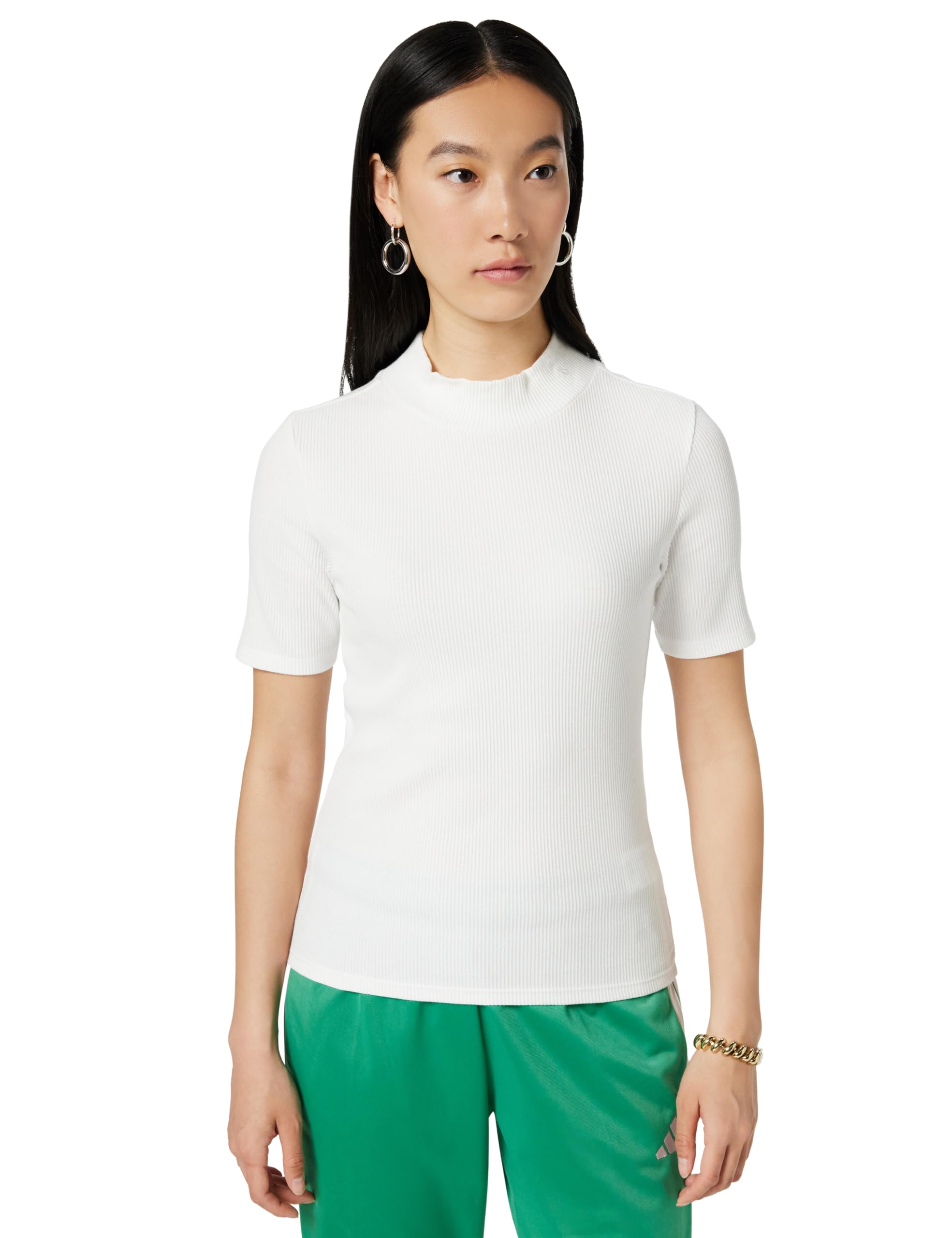 Scotch & Soda Damen Rib Mock Neck T-Shirt