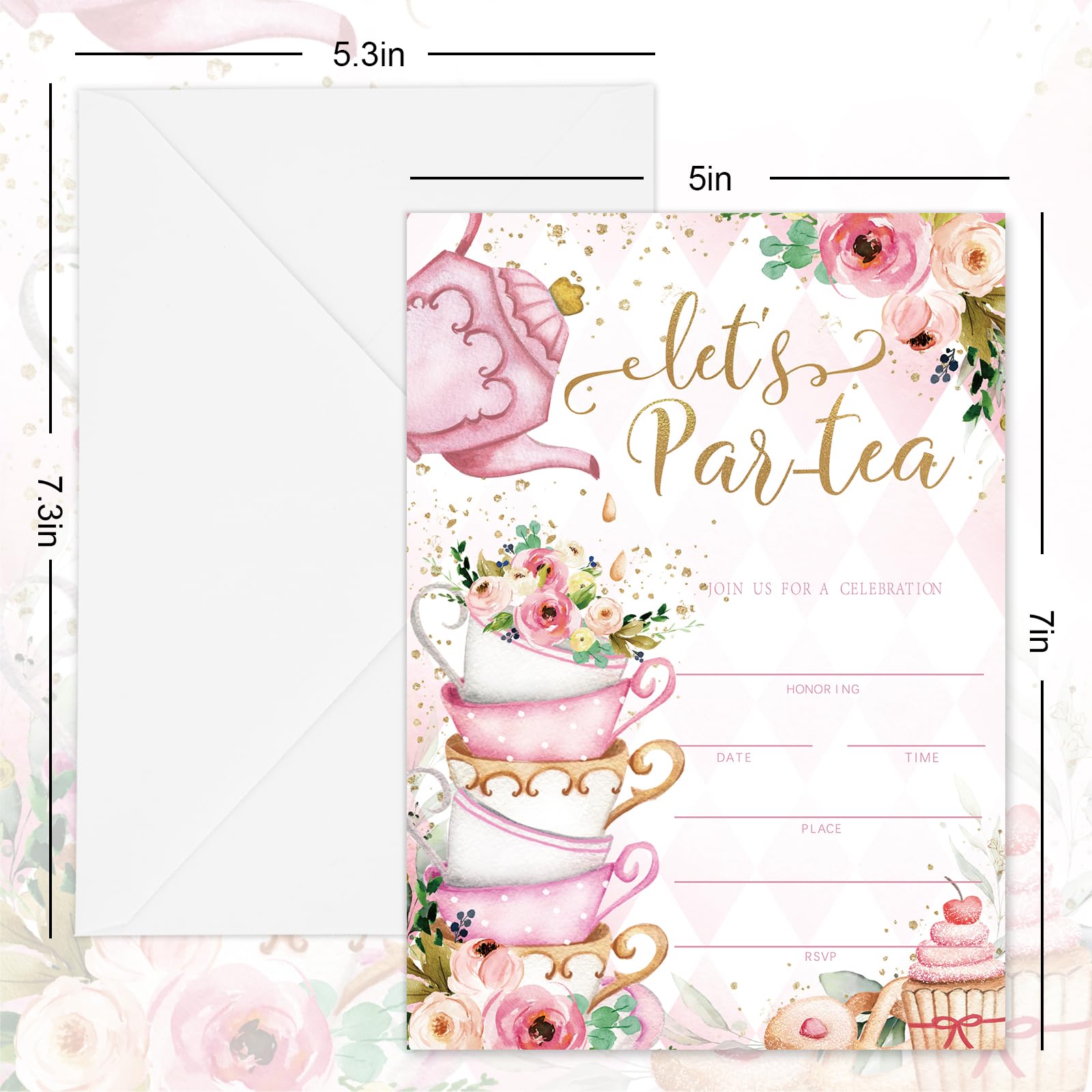Amazon.com : Whaline 25 Packs Tea Party Invitations 5 x 7 Inch Floral Fill-In Invitation Cards with Envelopes Stickers Sweet Dessert Blank Invites for Party Tea Time Birthday Supplies : Home & Kitchen amazon-com-whaline-25-packs-tea-party-invitations-5-x-7-inch-floral-fill-in-invitation-cards-with-envelopes-stickers-sweet-dessert-blank-invites-for-party-tea-time-birthday-supplies-home-kitchen