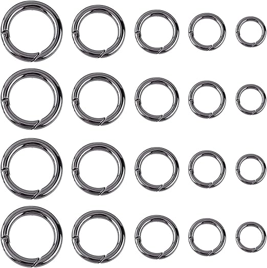 Fubuuf 50 Pezzi Mini Moschettone Rotondo 24mm Anello Molla In - Foto 10